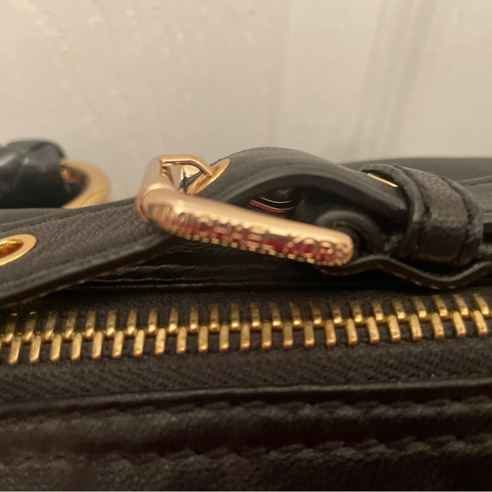Black Leather Braided Women's Bag - Picture 4 of 7